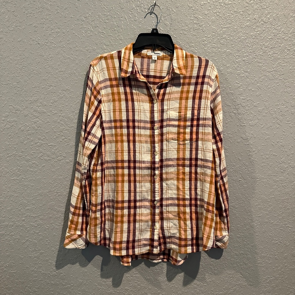 Bottom Down Plaid Shirt - Size M